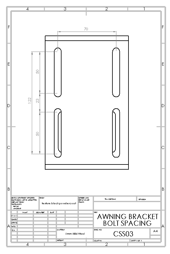 AWNING BRACKETS TO SUIT DUAL CHANNEL ROOF TOP TENTS