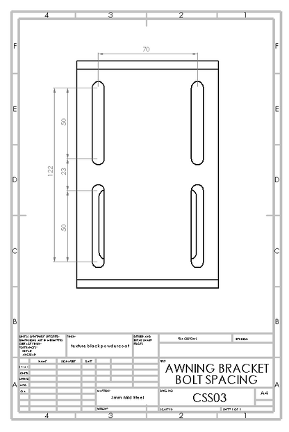 AWNING BRACKETS TO SUIT DUAL CHANNEL ROOF TOP TENTS